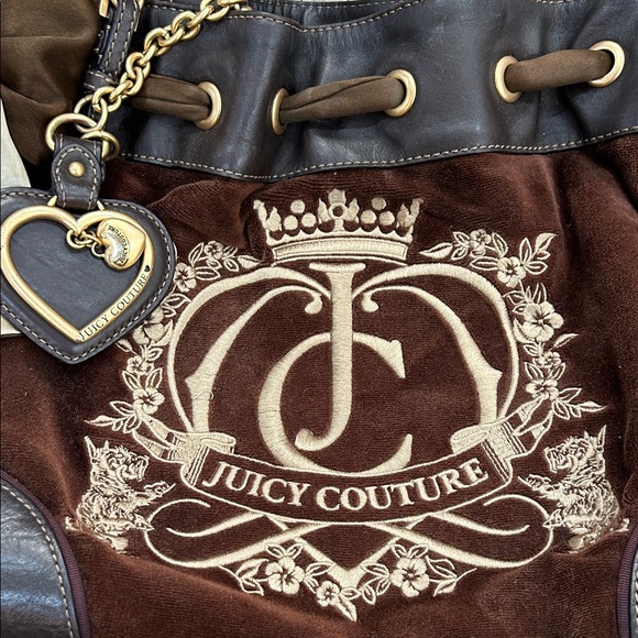 Juicy Couture Brown and Black Suede Tote - Picture 2 of 10